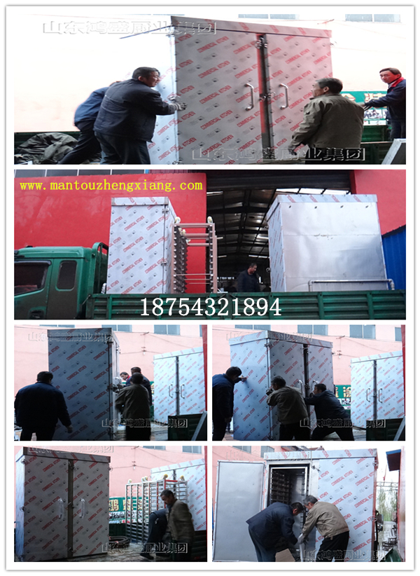 山东济宁市客户购买单门蒸房一套 单门36盘推车式蒸箱